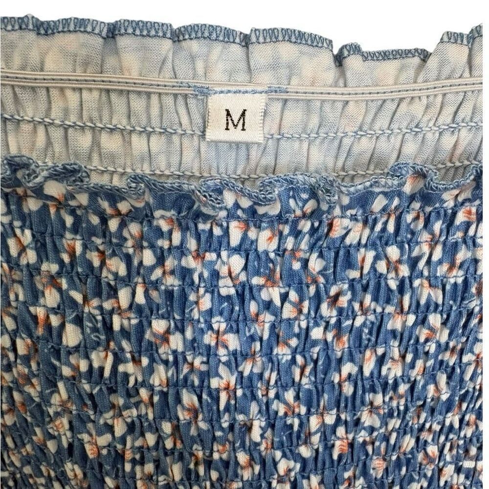 Caracilia Romper Shorts Pockets Sz Medium 97% Polyester 3% Elastane Blue Floral - Picture 3 of 8